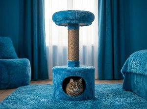 Casa para Gatos Fiona Azure Nest con Comodidad Suprema, Piel Sintética Ecológica y Cartón Resistente - Product Image 4