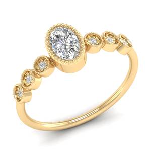 Anillo de Compromiso REYES con Moissanita de Corte Ovalado de 0.54 Quilates para Mujer, Hecho a Medida en Oro Sólido de 14K, Regalo de Aniversario de Bodas, Joyería Fina - Product Image 2