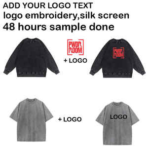 Bordado personalizado Hombres Mujeres Sudaderas con capucha Algodón Lavado ácido Sudadera con capucha con logotipo de pantalla de seda Sudadera con capucha - Product Image 3