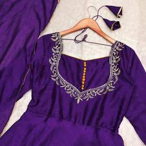 Belle soie douce longue Salwar costume pakistanais Kameez Dupatta robe dernier Style traditionnel fête mariage fonctions robe - Product Image 4