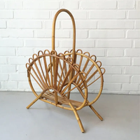 Toptan doğal rattan gazete ve dergi rafı Vintage stil ev ve ofis dekorasyonu için Vietnam