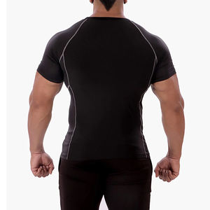 Dernière chemise de sport de gymnastique pour hommes 100% coton respirante à séchage rapide pour tissu tricoté de fitness - Product Image 4