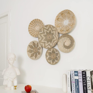 Nouvelles créations d'art mural suspendu en jonc de mer de luxe pour la décoration intérieure, tissage en paille de jonc de mer - Product Image 6