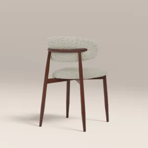 Chaise de salle à manger moderne et écologique en pierre mouchetée et noyer HALSTON pour la maison, le bureau et l'appartement - Product Image 4