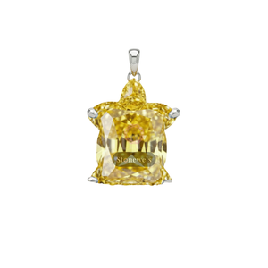 Pendentifs et breloques en or 925 argent fin avec diamant de laboratoire fantaisie jaune VVS 1 carat certifié GIA IGI, bijoux fins, cadeau - Product Image 1