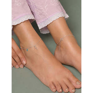 Compre Tobilleras/Payals de Plata 925 100% Auténtica para Mujeres y Niñas, Estilo Lindo, Chapado en Oro de 14K, con Circonitas y Diamantes, Material Principal: Oro - Product Image 3