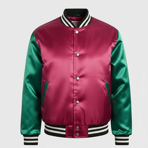 เสื้อแจ็คเก็ตวาร์ซิตี้ผ้าซาตินแบบกำหนดเองล่าสุดสำหรับผู้ชาย เสื้อแจ็คเก็ตบาสเก็ตบอลวาร์ซิตี้  รับทำโลโก้ตามสั่ง ขายส่งเสื้อผ้าสตรีทแวร์ - Product Image 1