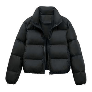 <b>Women</b> 2025 Winter Padded <b>Short</b> Coat Wear Zipper <b>Jacket</b> Stand Collar Warm Lady Solid Color Outwear Puffer Casual Quilted <b>Jacket</b> - Product Image 2