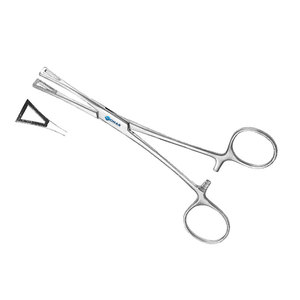 Fórceps para mosquitos Halsted de 5 \ "(12,7 cm) de confianza mundial con fuente de alimentación manual de acero inoxidable alemán curvo de 1x2 dientes estándar - Product Image 6