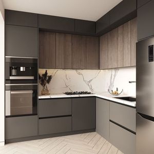 Sanyang Modern Particle Board Frameless RTA Wood Designer Solid Wood <b>Melamine</b> Kitchen Cabinets Complete <b>Sets</b> - Product Image 4