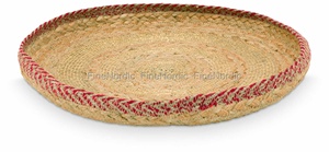 Plateau de service en jute fabriqué à la main plateau de service en jute de haute qualité élégant pour la maison, l'hôtel et la cuisine. - Product Image 5