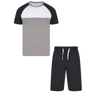Ensemble t-shirt et short pour hommes 2022 été Logo personnalisé hommes 2 deux pièces ensemble pantalon de jogging court t-shirts et shorts ensemble hommes - Product Image 4