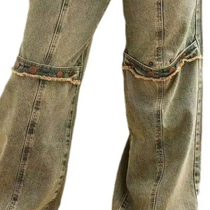 Casual Stretchable Washed High Waist New Stylish Look Loose Wide Straight Leg Pants Denim Jean Pants Women's Straight Pants - Product Image 6