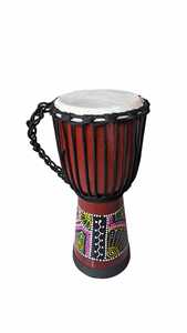 Djembe Africano Tradicional Mediano de Madera, Tambor Artesanal con Diseño Artístico Decorativo, Marca SOLOBEAT - Product Image 2