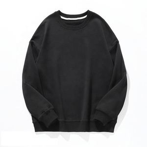 Sudadera de cuello redondo sólido pesado para hombre Sudadera de lana ODM de alta calidad con logotipo personalizado Sudaderas con capucha de invierno OEM - Product Image 1
