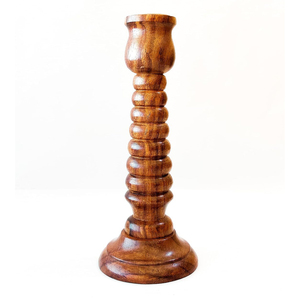 Bougeoir en bois de collection Smarts pour la maison, le mariage et la fête, 8 "(marron) - Product Image 2