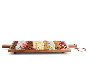 Planche à fromage en bois de haute qualité avec poignées Rassemblements en bois d'acacia Plateau de service Fabriqué à la main en gros d'Inde - Product Image 5