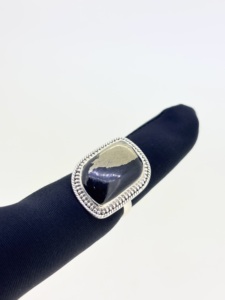 Anillos de Plata de Ley 925 con Cabujón de Pirita Natural de Buena Calidad, Forma Elegante, Material Sólido, Engaste de Bisel, para Bodas y Fiestas - Product Image 4