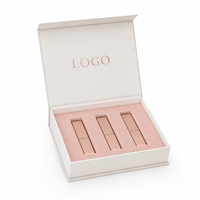 Boîte cadeau magnétique personnalisée pour rouge à lèvres avec logo en feuille d'aluminium et insert en EVA ajusté