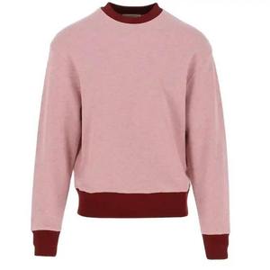 Sweat-shirt à col rond pour homme, style côtelé, deux tons, polaire, décontracté, streetwear pour homme - Product Image 1