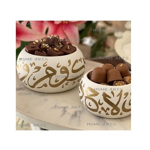 Tazón de chocolate de color blanco de hierro Tazón de servir de chocolates de forma redonda de tamaño personalizado a un precio asequible - Product Image 1