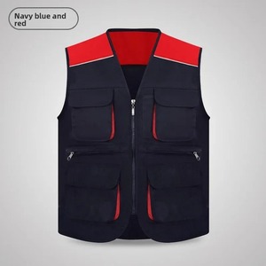 Gilet en toile décontracté pour homme, grande taille, imperméable, ample, vêtements de travail, logo imprimé, texte, événement public, publicité, veste crochetée - Product Image 2