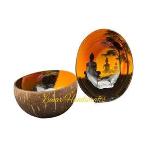 Bols de noix de coco en laque écologique légère vaisselle de conception moderne antique faite à la main pour l'exportation en vrac - Product Image 2