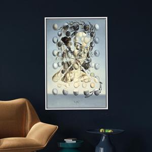 Impresión en lienzo de Galatea de las Esferas, arte de pared abstracto surrealista, con marco blanco - Product Image 1