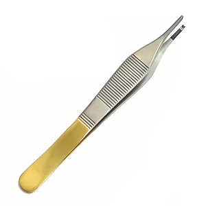 Pince à tissus Adson de meilleure qualité 4 75 pouces droite 1x2 dents pince de chirurgie en acier inoxydable système métrique TC - Product Image 2