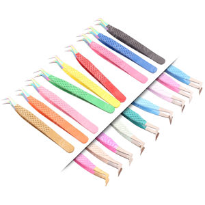 Pinces à épiler professionnelles en acier inoxydable de qualité supérieure, anti-magnétiques, poignée confortable, longueur 10 mm, logo personnalisé, marque privée - Product Image 4