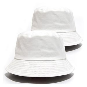 Casquettes de soleil en vrac pour enfants et adultes, personnalisables avec impression par sublimation, broderie, chapeau de seau blanc tissé - Product Image 5