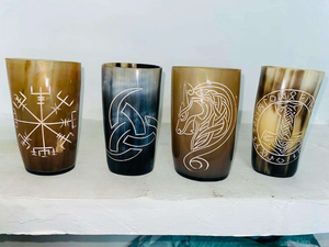 Auténticos Vasos de Cuerno Vikingo Vintage Ecológicos con Tapa para Cerveza, Vino, Comida, Seguros para Alimentos, Genuinos, Navideños, MULTI CRAFT - Product Image 2