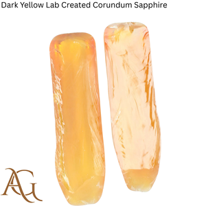 Bolas de corindón y zafiro sintético cultivado en laboratorio, de color amarillo oscuro, con corte lapidario simulado de fusión por llama. - Product Image 1