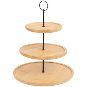 Support à gâteau en bois fait à la main en gros support à gâteau forme ronde décoratif support à gâteau en bois de table - Product Image 3