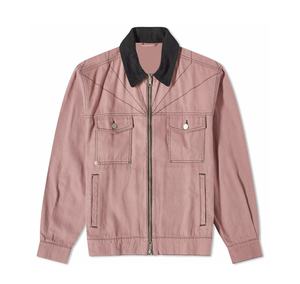 แจ็คเก็ตผ้าแคนวาสผู้ชายแบบสั่งทำ OEM ขายดี แจ็คเก็ตทำงานลำลองสไตล์สตรีทแวร์ ปกพับ ทรงโอเวอร์ไซส์ สำหรับผู้ชาย - Product Image 3