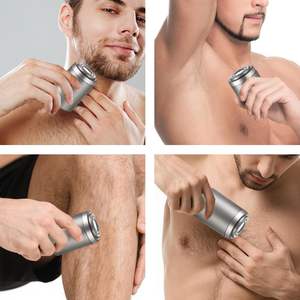 Rasoir électrique portable 2-en-1 pour hommes, rechargeable par USB, sans fil, étanche, rasoir rotatif IPX7 lavable - Product Image 1