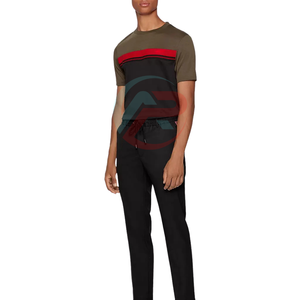 เสื้อยืดผ้าคอตตอนหลายแผงสำหรับผู้ชายเสื้อทรงสลิมฟิตสำหรับ100% พิมพ์โลโก้ตามสั่ง - Product Image 3