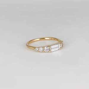 Cubic Zircon Baguette Cut 925 Sterling Silver Classic Band Anillo de compromiso minimalista Diamante Joyería de moda Fábrica de bodas - Product Image 3