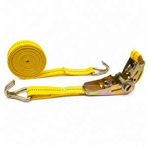 Sangle à cliquet en polyester jaune de 25 mm avec crochets métalliques à adhérence renforcée pour une sécurité maximale, haute résistance, Provina - Product Image 5