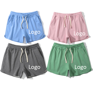 Comprar pantalones cortos de malla de algodón con logotipo personalizado, pantalones cortos deportivos para correr y entrenar, pantalones cortos de chándal lisos para hombres 2025 - Product Image 1
