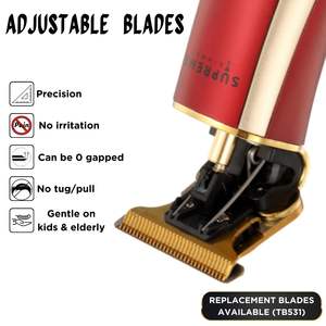 Tondeuse à cheveux sans fil professionnelle pour hommes, autonomie de 90 minutes, tondeuse à barbe à lames à écartement zéro, en acier inoxydable, pour salon de coiffure - Product Image 6