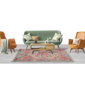 Tapis ethnique coloré : motif Oushak délavé, tapis imprimé de style turc, tapis à poils doux - Product Image 2