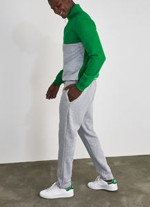 Sudadera con capucha y cremallera de 2 colores, ligera y transpirable, con logotipo personalizado OEM para hombre, conjunto deportivo de forro polar técnico, pantalones deportivos activos. - Product Image 4