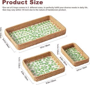 ชุดถาดหวาย3ถาดเสิร์ฟพร้อมแม่ของไข่มุกตกแต่งสำหรับบ้านและโรงแรมส่งตรงจากผู้ค้าส่งทั่วโลก - Product Image 5