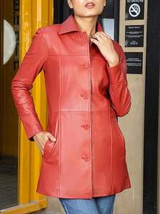 2025 Winter Women's Genuine Leather <b>Jacket</b> with Inner Zipper Fitted Bomber Featuring Removeable Hood and Canvas Long Sleeve - Product Image 2