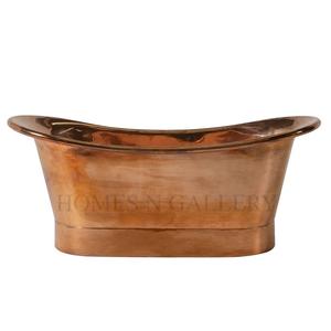 Baignoire de salle de bain en cuivre pur de grande taille de forme ovale faite à la main de maisons N Gallery - Product Image 3