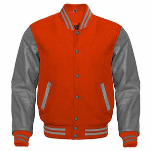 Vente en gros de vestes universitaires vierges à manches en cuir rouge personnalisées vestes Letterman veste universitaire grecque pour homme - Product Image 4