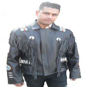 Chaqueta de cuero occidental personalizada de alta calidad de nuevo estilo 2024 del fabricante OEM para hombre, estilo vintage con flecos y plumón de invierno - Product Image 4