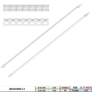Pulsera de tenis de oro blanco de 14K cultivada en laboratorio, Diamante CVD, corte brillante, ajuste de punta clásica, joyería de boda de lujo chapada en rodio - Product Image 2