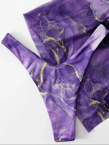 Traje de Baño Sexy y Elegante para Mujer, Conjunto de 2 Piezas, con Encaje, Estampado por Transferencia de Calor, Pedrería, Ecológico y Transpirable, Colección 2025 - Product Image 3